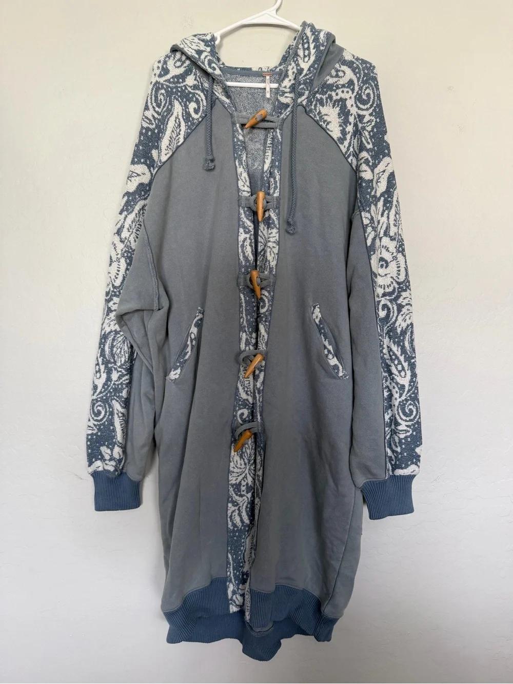 Free People Last Splash Sweatshirt In Windward Blue Combo size medium